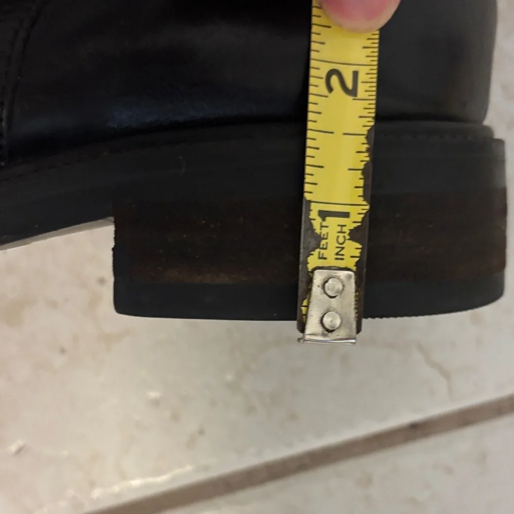 J. Crew Black Leather riding Boots equestrian fall side zipper 6 made in Italy - Picture 8 of 10